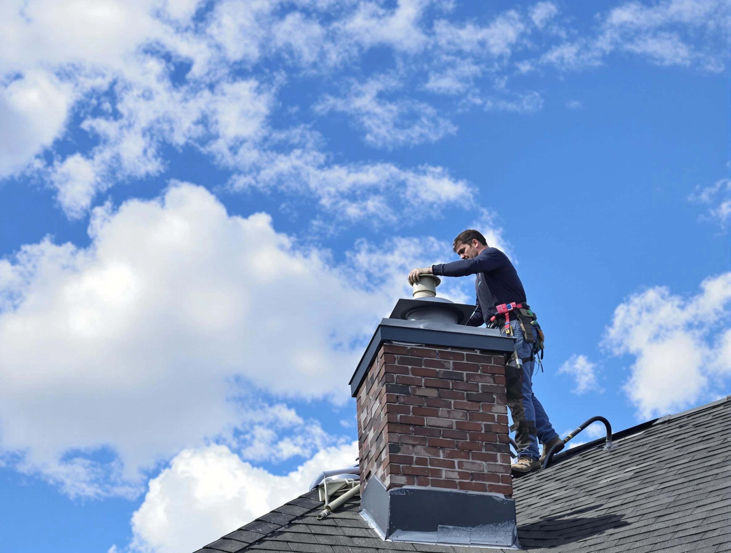 Cave Creek Chimney Sweep installing a sturdy chimney cap in Cave Creek, AZ
