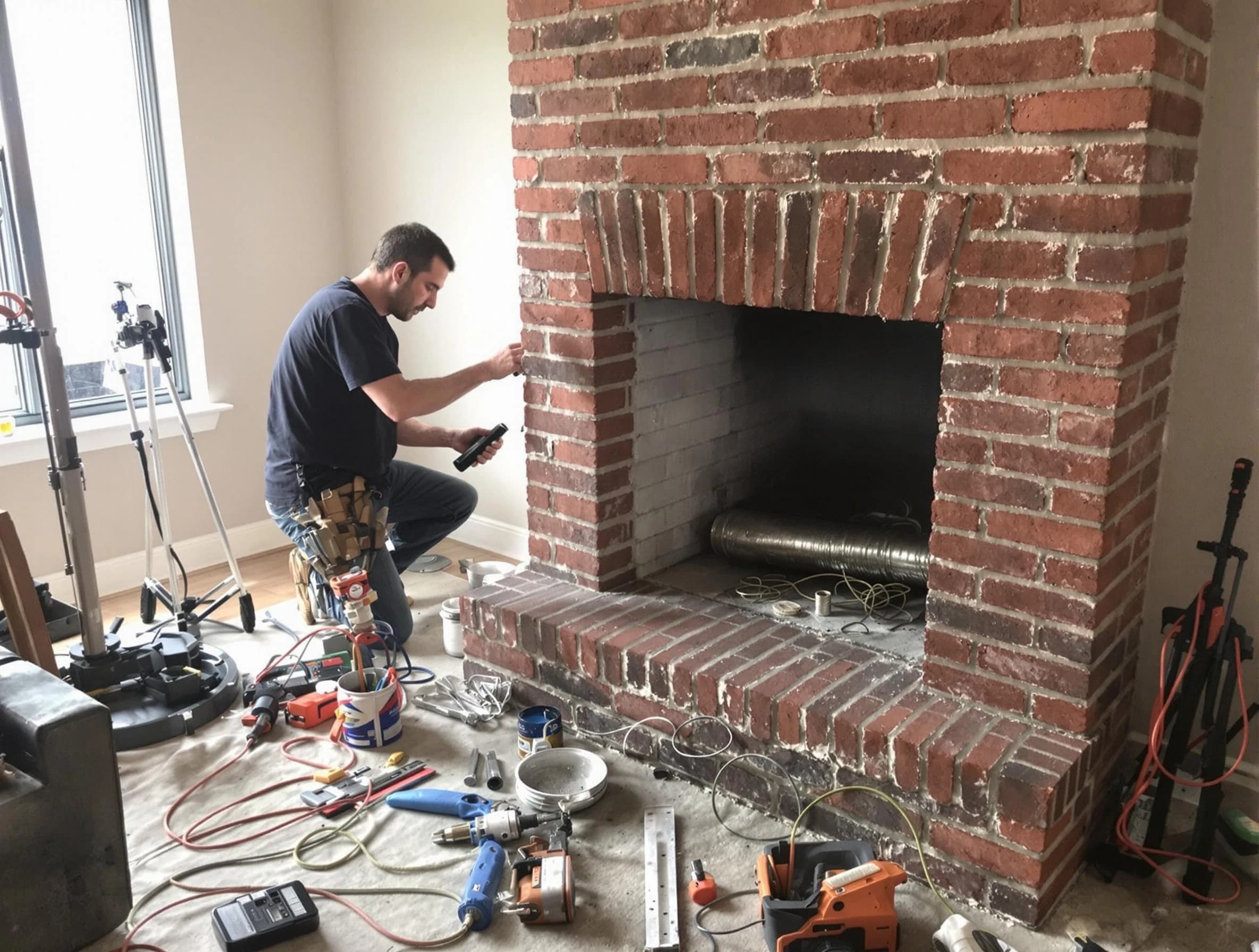 Cave Creek Chimney Sweep specialist finalizing chimney liner service in Cave Creek, AZ