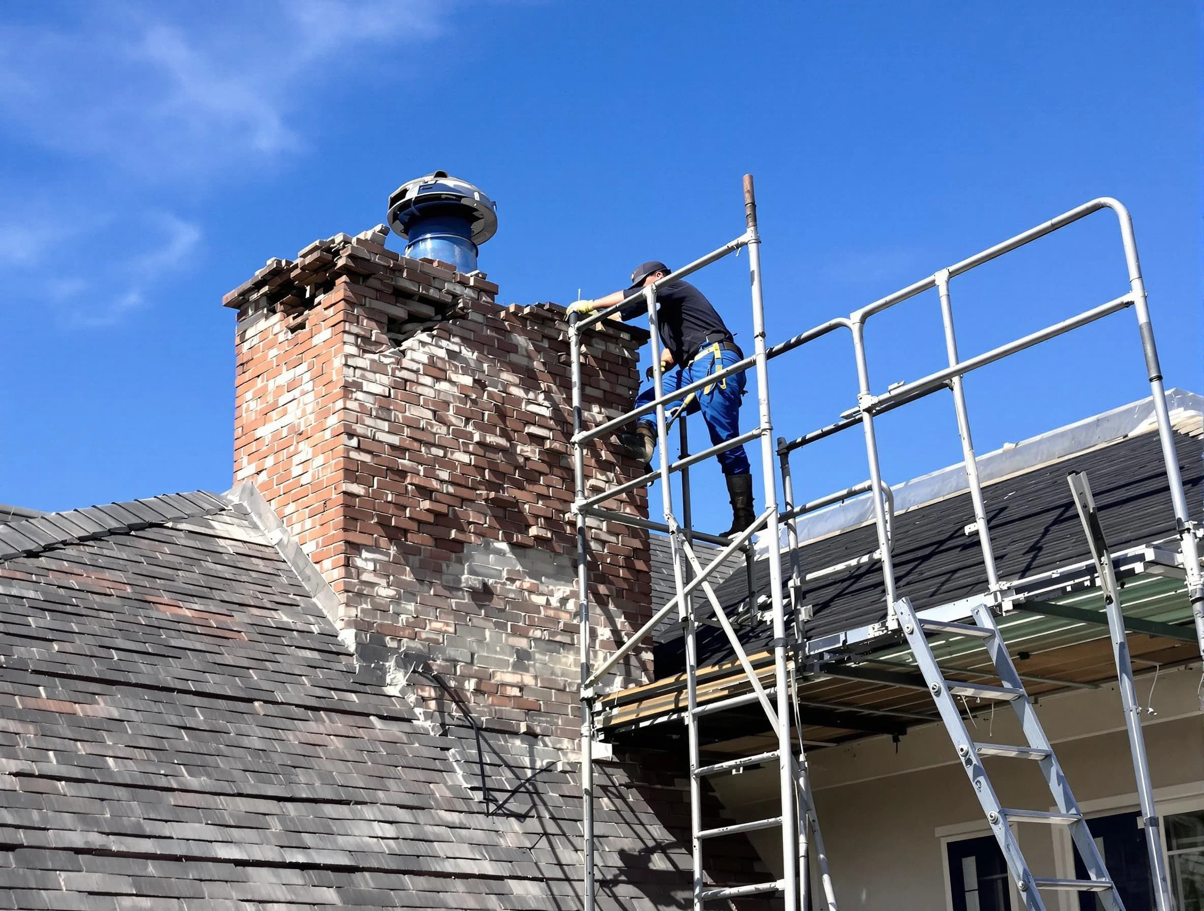 Rebuilding a chimney structure by Cave Creek Chimney Sweep in Cave Creek, AZ