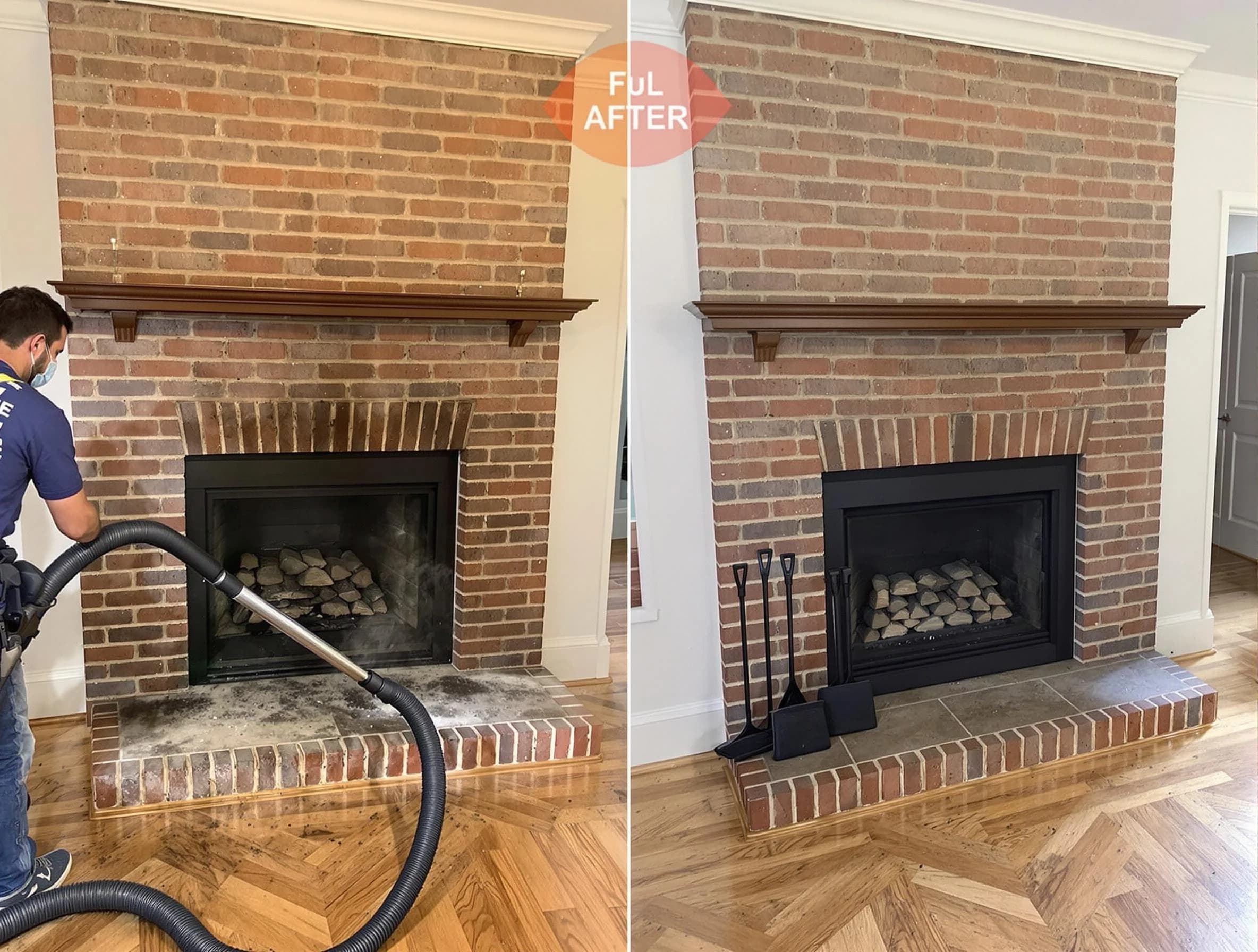 Cave Creek Chimney Sweep carefully sanitizing a fireplace in Cave Creek, AZ