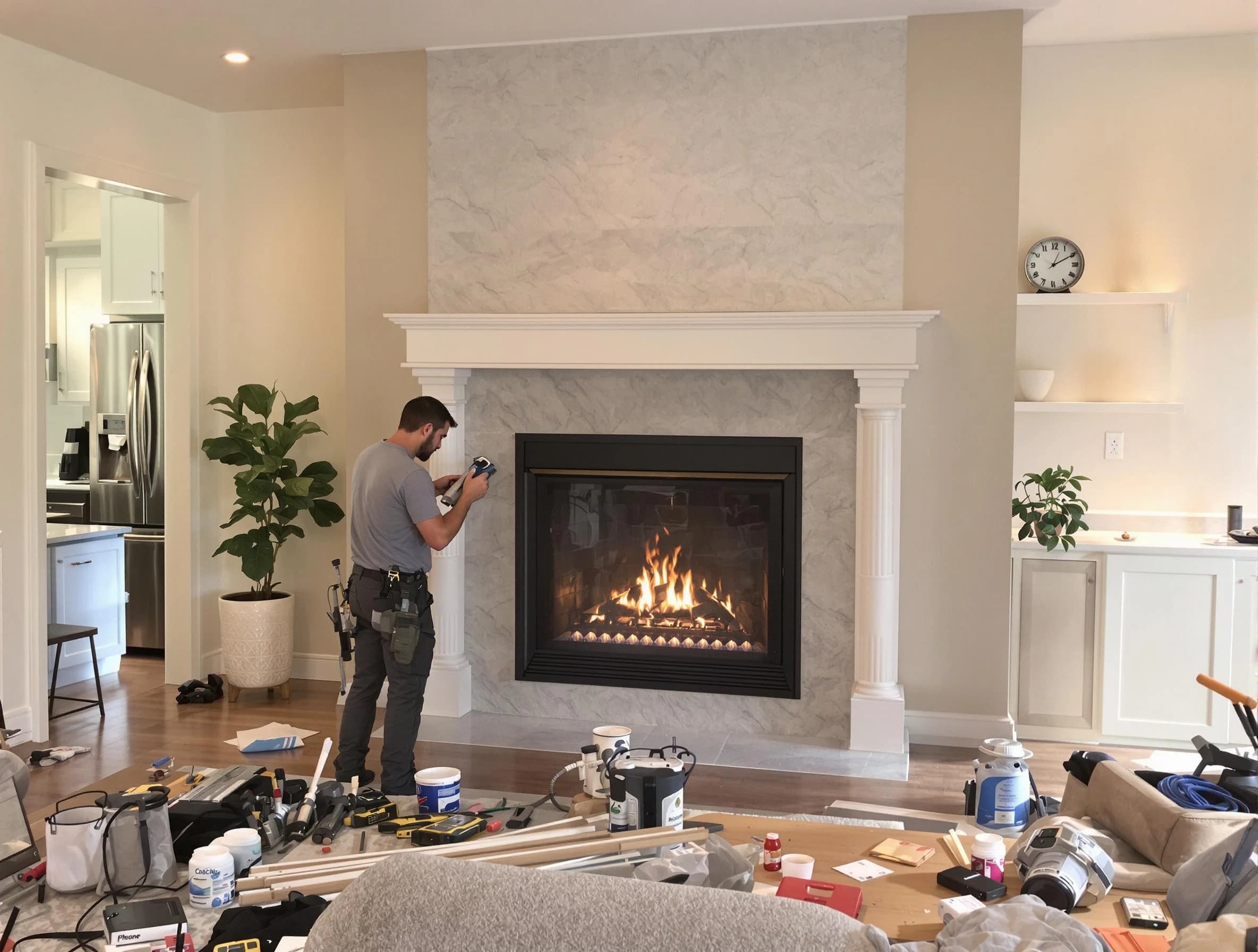 Newly installed fireplace by Cave Creek Chimney Sweep in Cave Creek, AZ