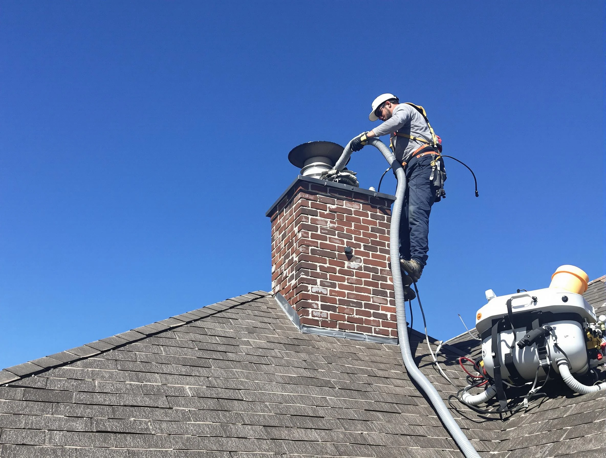 Dedicated Cave Creek Chimney Sweep team member cleaning a chimney in Cave Creek, AZ