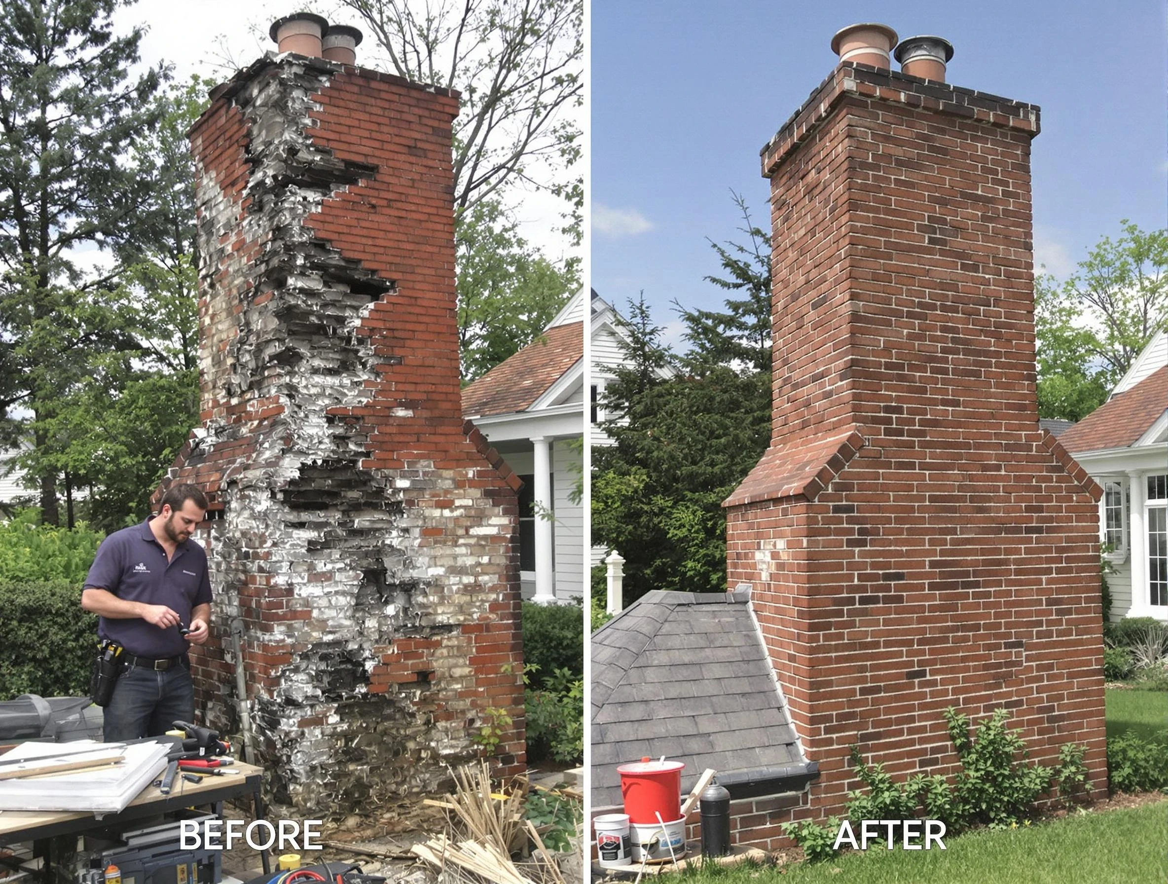 Cave Creek Chimney Sweep performing a full chimney restoration in Cave Creek, AZ