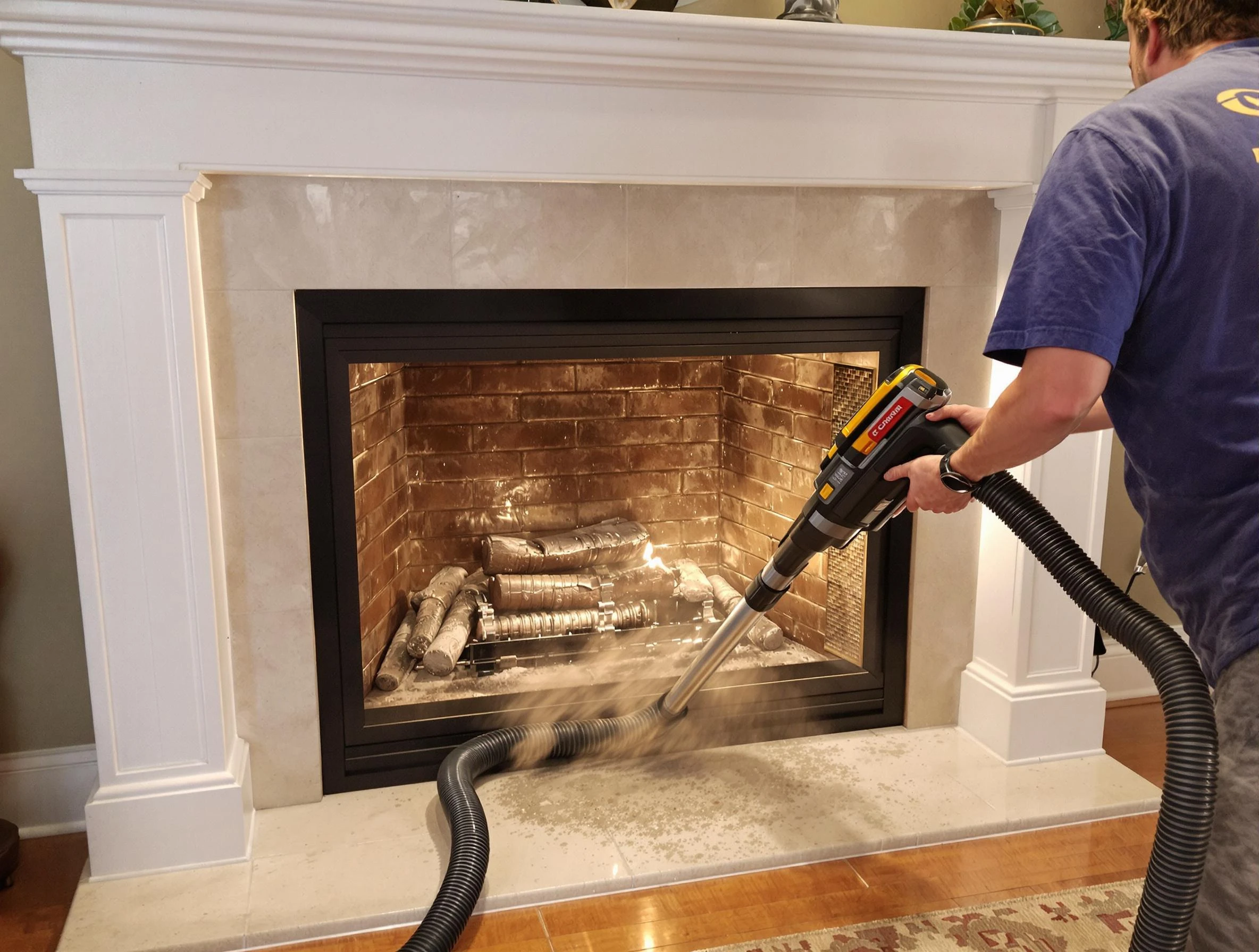 Fireplace cleaning performed by Cave Creek Chimney Sweep in Cave Creek, AZ